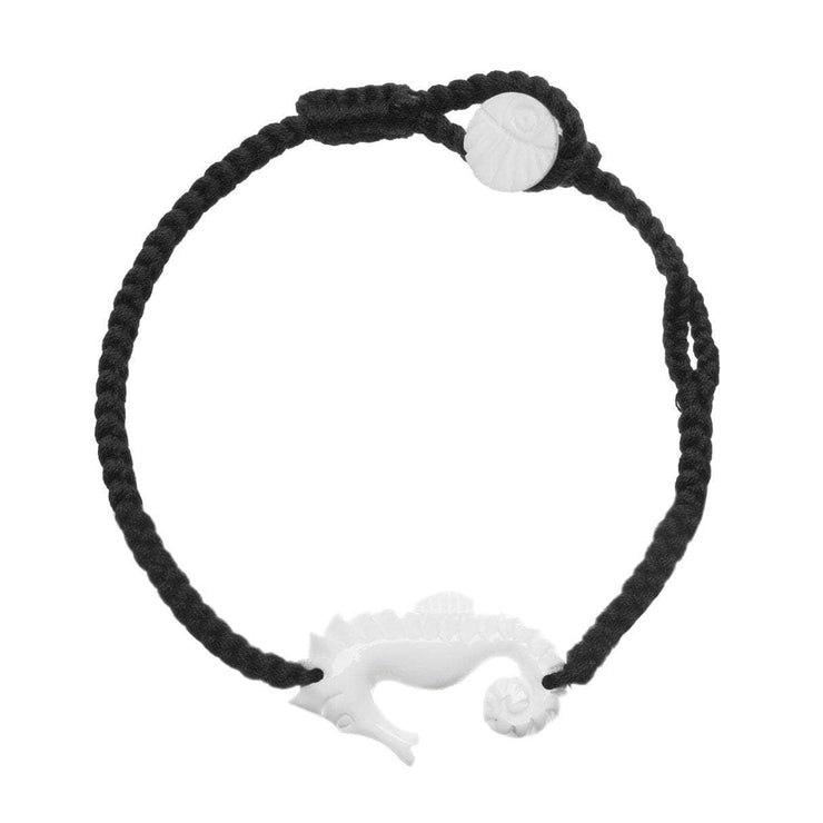 Wanderer Bracelet with Black Leather – Blackstone Bespoke