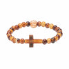 Caramel Beaded Cross Bracelet front